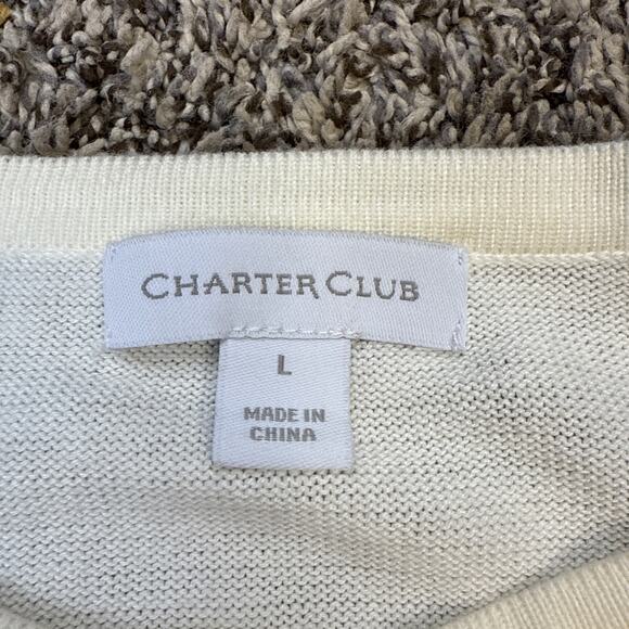 Women’s Vintage Charter Club Embroidered Button Up‎ Cardigan Sweater Size L - Picture 2 of 9